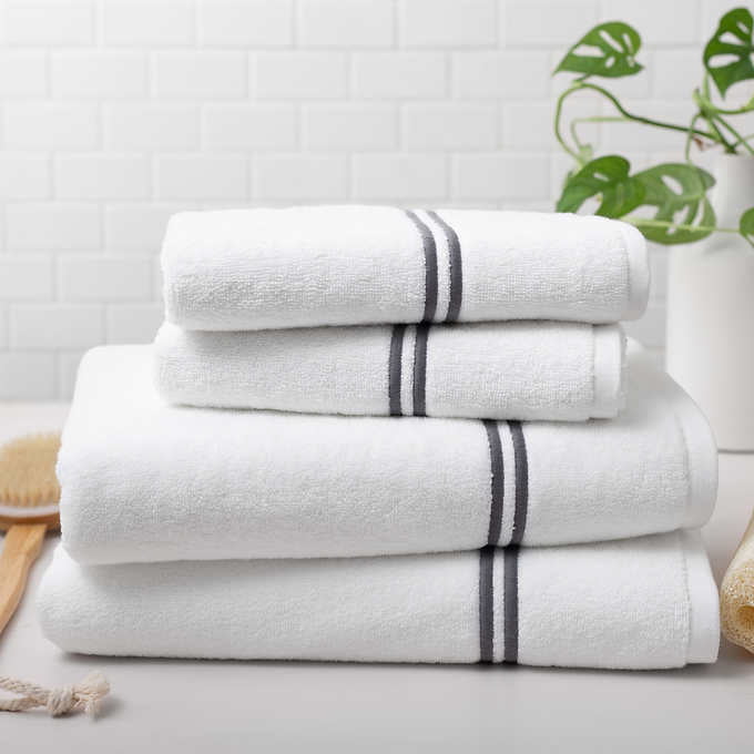 Luxury 100% Egyptian Pure Cotton Satin Stripe Super Soft 600 GSM Towel Hand Bath 