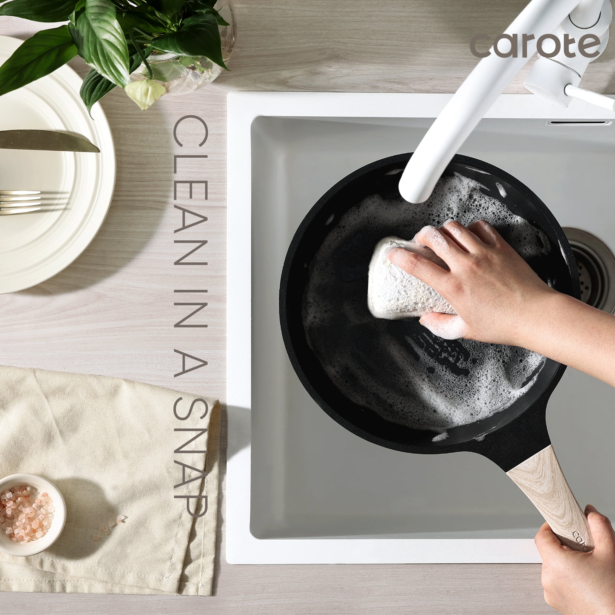 Carote Nonstick Cookware Sets, 7 Pcs Non Stick Pots and Pans Set, Induction Cookware, Black (图5) Carote Nonstick Cookware Sets, 7 Pcs Non Stick Pots and Pans Set, Induction Cookware, Black (图5)