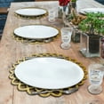thumbnail image 4 of Gold Wood Carved Trivet Round Placemats for Dining Table Heat Resistant Easy to Care Table Mats Kitchen and Décor Set of 2 Pieces, 4 of 7