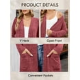 thumbnail image 6 of Chiclily Women's Lightweight Cardigan Sweaters Open Front Long Sleeve Casual Brushed Knit Long Cardigans with Pockets, Red Size L, 6 of 8