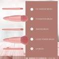 thumbnail image 3 of Juego de 5 brochas de maquillaje de viaje fáciles de llevar, mini brochas cosméticas con múltiples funciones, 3 of 5