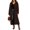 Coffee, variant on Women's Fall Casual Long Sleeve Cardigan Warm Hooded Jacket Twist Knit Long Sweater With Pockets