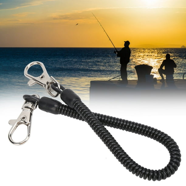 Loewten Fishing Lanyards, Coiled Lanyard,fishing Coiled Lanyard Plastic Camping Retractable Rope Wire With Carabiners