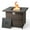 Brown, variant on Costway 32.5" Propane Fire Pit Table Outdoor Wicker Gas Firepit with Stainless Steel Burner Black