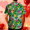 thumbnail image 5 of LEKWK Mens Shirts Casual Stylish Regular Fit Short Sleeve Button Down Shirts Vivid Tropical Floral Leaf Print Casual Tshirts Beach Party Holiday, 5 of 8