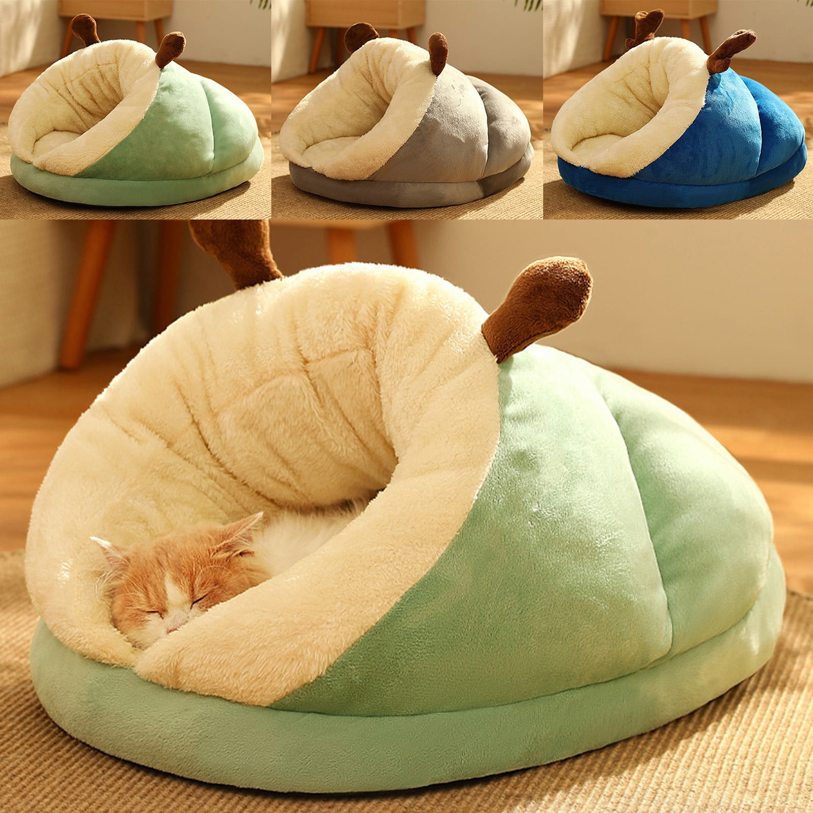 Sentmoon Round Dog Bed Dog Beds Large Sized Dog Bed for Dog and Cats Bed Ultra Soft Cute Plush Slipper Cats Cave Bed No Slip Warm Cats House Self Warming Ideal for Indoor Use