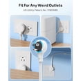 thumbnail image 6 of Electrical Outlet Extender 360? Rotating Plug with 20W  C, 36in Short Extension Cord, Wall Plug  with 3 AC Outlets, Access Hard-to-Reach Outlets Use Behind Couches, Desk, White, 6 of 7