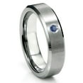 thumbnail image 1 of Titanium Kay Tungsten Carbide Sapphire Satin Finish Beveled Men's Comfort Fit Wedding Band Ring Sz 12.0, 1 of 4