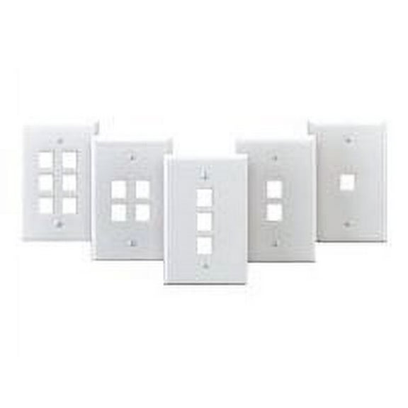 Leviton QuickPort Midsize Wallplate - Flush mount wallplate - ivory - 1-gang