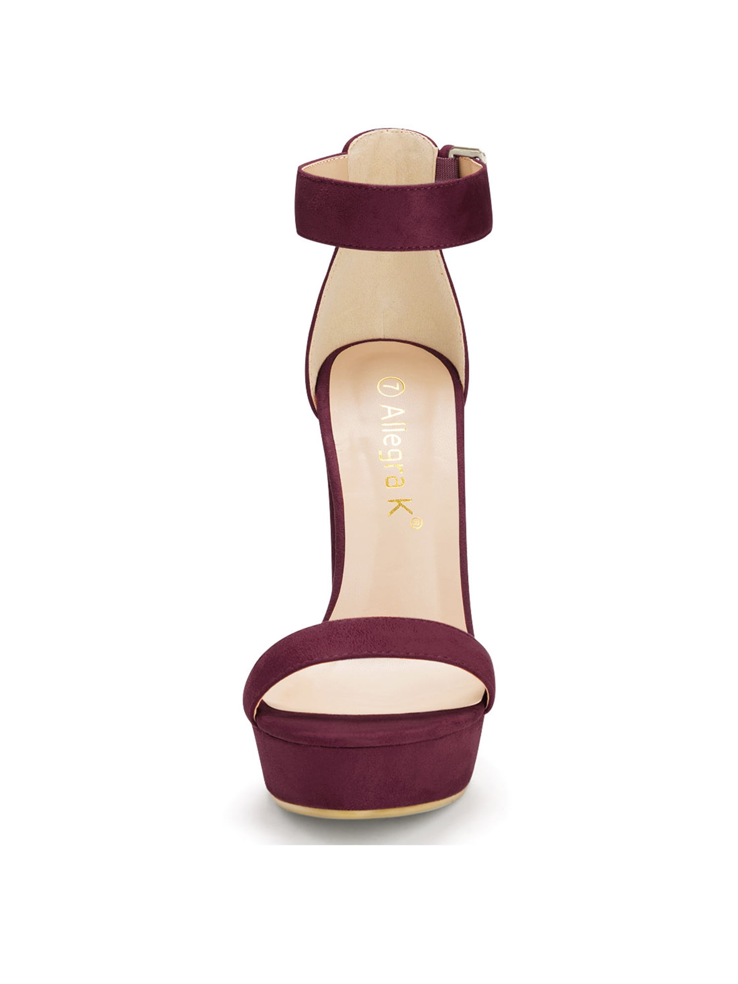 DARING DIVA Women's Platform High Chunky Heel Sandals Burgundy US 9/UK 7/EU 39
