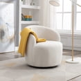 thumbnail image 6 of Accent Chair Sofa Armchair With Black Powder Coating Metal Ring Teddy Fabric Soft Cushion Chair For Living Room Lounge Bedroom, 6 of 8