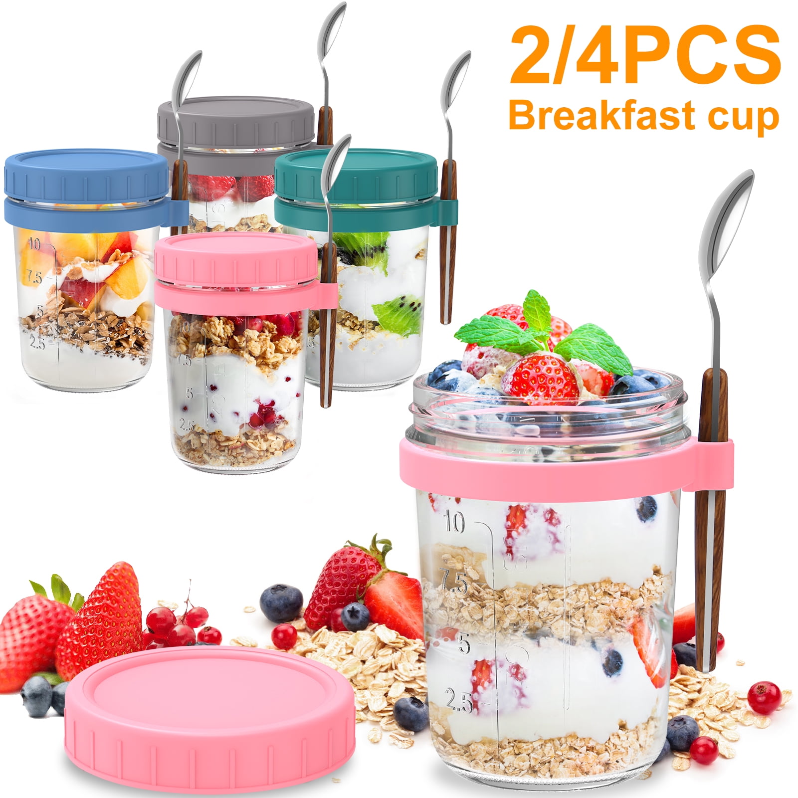 JTWEEN Overnight Oats Container,Fresh Salad Container Serving Cup