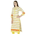 thumbnail image 1 of Kurti Ethnique Blanche Haut en Coton Imprimé Oiseaux Kurta Bollywood Robe Tunique pour Femmes, 1 of 1