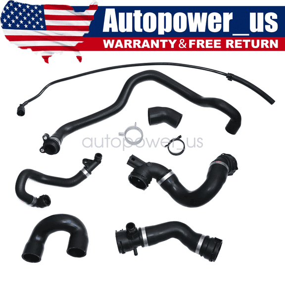 Gsuatey 7pcs Radiator Coolant Hose Kit for BMW E90 128i 328i N51 2007-2011, 11537516414, 11537521049, 17127531579