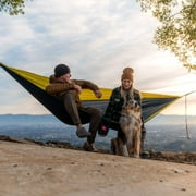 Grand Trunk Double Deluxe Hammock with Straps – Extra-Wide Parachute Nylon Hammock for Two, 10'6 x 6'6, 400 lb Capacity, Includes Tree-Friendly Straps & Carabiners