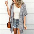 thumbnail image 2 of MSJUHEG Crochet Kimono 3/4 Sleeve Batwing Summer Shrug Women's Shrug Sweaters Crochet Tops Crochet Knit Light Weight Cardigan Tie Front Tops Boho Sweater Gray One Size, 2 of 9