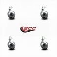 thumbnail image 2 of 2 Inch Swivel Metal Ball Caster Wheels for Furniture - Bright Chrome Finish Stem Casters with 1/4 Inch - 20 TPI x 5/8 Inch Threaded Stem - 300lbs. Total Capacity - Set of 4 - Service Caster Brand, 2 of 4