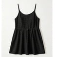 thumbnail image 2 of Craaazy Womens Solid Color Spaghetti Strap Tank Tops Casual Summer Scoop Neck Blouse with Eyelet Detail Ruffled Hem Trendy Tees for Daily Wear, Summer Beach, 2 of 5