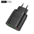 thumbnail image 1 of Cargador de viaje para teléfono Adaptador de carga rápida de 4 puertos Adaptador de corriente USB para teléfono de mesa 5V 3A, Negro, Enchufe de la UE Advancent EL000302-01, 1 of 2