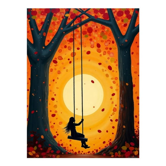 Diamond Art Kit for Adults, Abstract Autumn Swing Print Diamond Painting for Adults Beginners, 5D DIY Diamond Art Painting Kits, Colorful Diamond Painting Craft for Home Decor 12x16