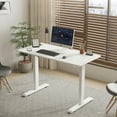 thumbnail image 3 of Electric Standing Desk 55x24 Inch, Height Adjustable Sit Stand Desk, Heavy Duty Steel Frame, 4 Memory Presets, Anti-Collision, Home Office Gaming Workstation, White, 3 of 11