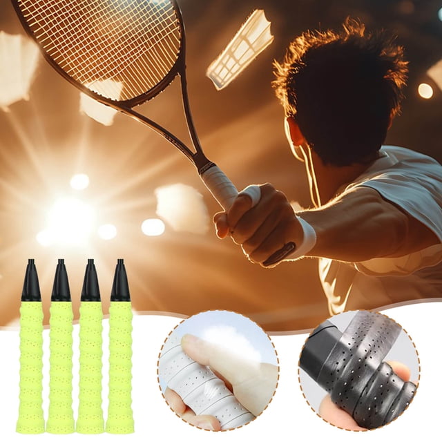 4pc Against-slip And Sweat-absorbing Tennis Handle Wrapping Straps For Badminton Rackets