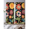 thumbnail image 3 of Spring Boho Sheer Curtains 108 Inches Long 2 Panels Colorful Flower Leaves Dots Plant Painting Light Filtering Semi Sheer Window Curtains Drapes for Bedroom Living Room 52"x108", 3 of 7