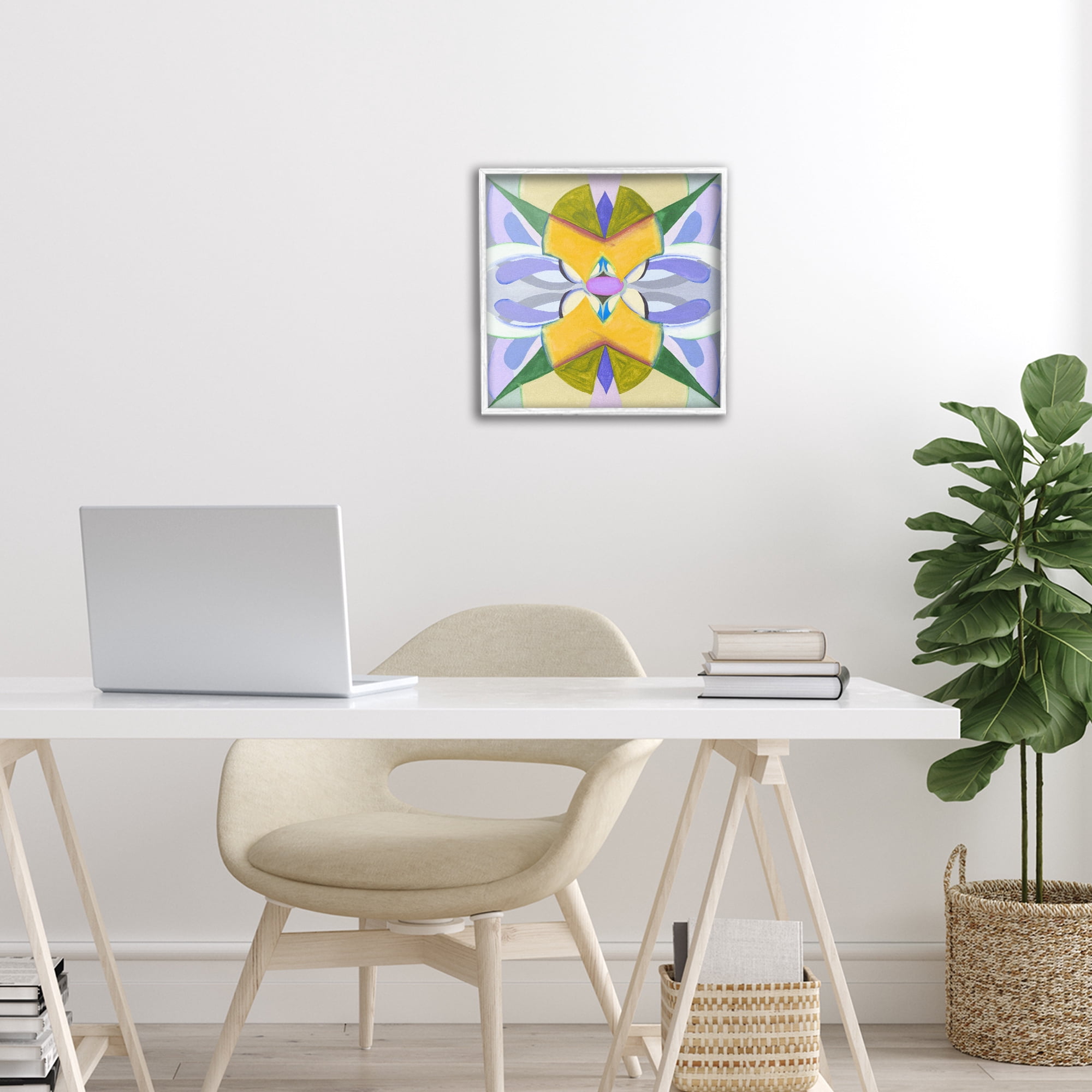 Stupell Industries Revival Kaleidoscope Symmetry White Framed Giclee Art, design by Melissa Wang