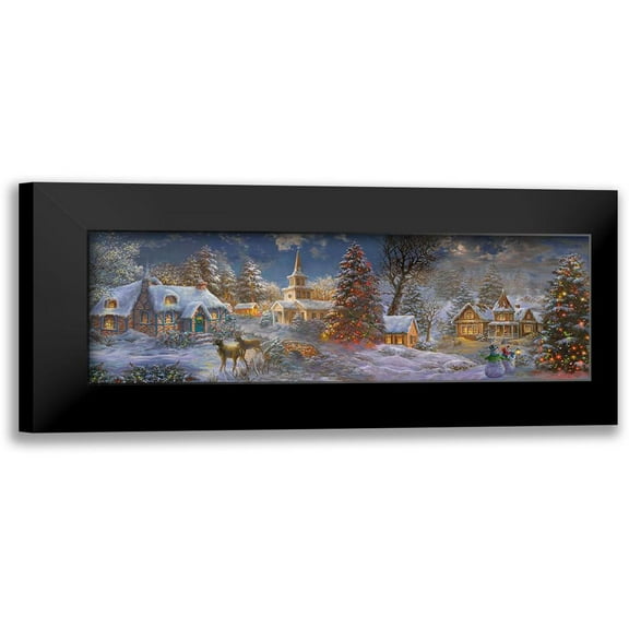 Stillness of Christmas 14x7 Black Modern Framed Museum Art Print Titled - Boehme, Nicky