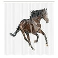 thumbnail image 3 of Ambesonne Polygons Shower Curtain, Brown Tones Triangle Horse, 69"Wx70"L, Warm Taupe Dark Brown, 3 of 5