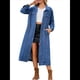thumbnail image 2 of Chaqueta Vaquera Rasgada con Botones para Mujer, Gabardina Midi con Agujeros Desgastados por Encima de la Rodilla. Azul XL, 2 of 8