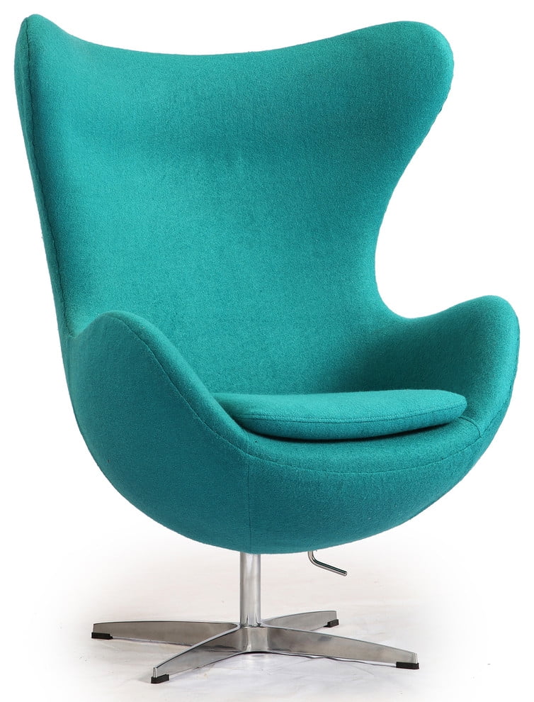 Kardiel Cashmere Wool Upholstery Egg Chair, Turquoise Boucle - Walmart