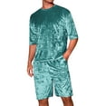 thumbnail image 1 of INSPIRAR CHIC Conjunto de camiseta de manga corta y pantalones cortos de verano para hombres 2XL Azul, 1 of 6