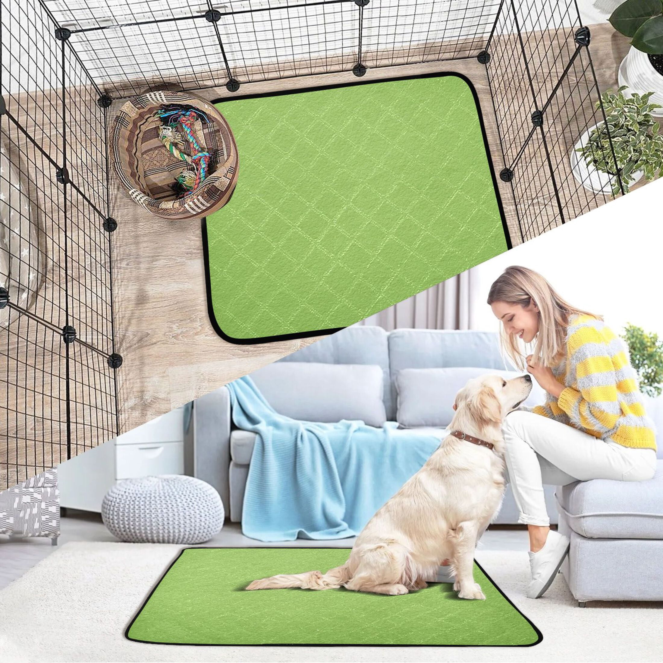 IAUYY Washable Pee Pads for Dogs Smallx3 Absorbent and Leak-Proof Non-Slip Reusable Puppy Pee Pads for Dogs Applicable to Playpen Potty Crate Floral Leopard Print