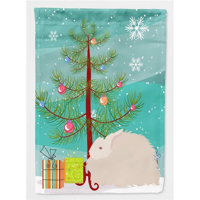 Carolines Treasures BB9326CHF Fluffy Angora Rabbit Christmas Flag - Canvas House Size