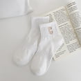 thumbnail image 3 of TNOBHG Cotton Socks 1 Pair Unisex Cotton Ankle Socks Low-tube No Odor Solid Color Letter Embroidery High Elasticity Anti-slip Sweat-absorption Anti-shrink, 3 of 8