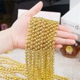thumbnail image 6 of 33" 7mm Metallic Beaded Necklaces,Happon Mardi Gras Party Beads Necklaces,Holiday Beaded Costume Necklace Gold Beads Party Accessories for Party Beads Pirate Christmas Party Favors Supplies, 6 of 6