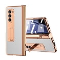 thumbnail image 1 of SaniMore Case for Samusng Galaxy Z Fold 5 6.7" 2023, Leather Skin Platng Frame Hinge Protection Screen Ptotector Hidden Kickstand Pen Slot All-inclusive Heavy Duty Protective Case for Z Fold 5, White, 1 of 8