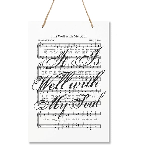 LifeSong Milestones Music Sheet theme Wall Plaque - It is Well with My Soul