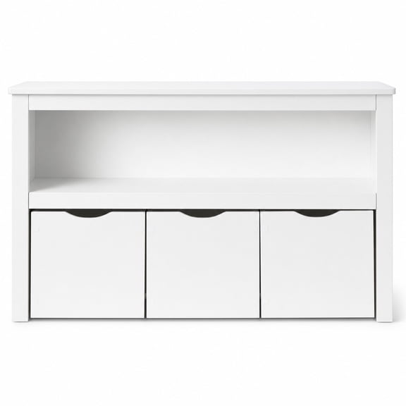 Mainstays Kids Toy Storage Cabinet with Three Rolling Bins, White Finish