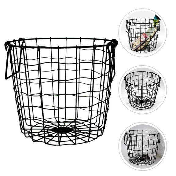 HAMPPLIES Black Metal Laundry Baskets 1Set Minimalist Design For Bedroom Bathroom Home Organization 9.82X9.82X8.65in