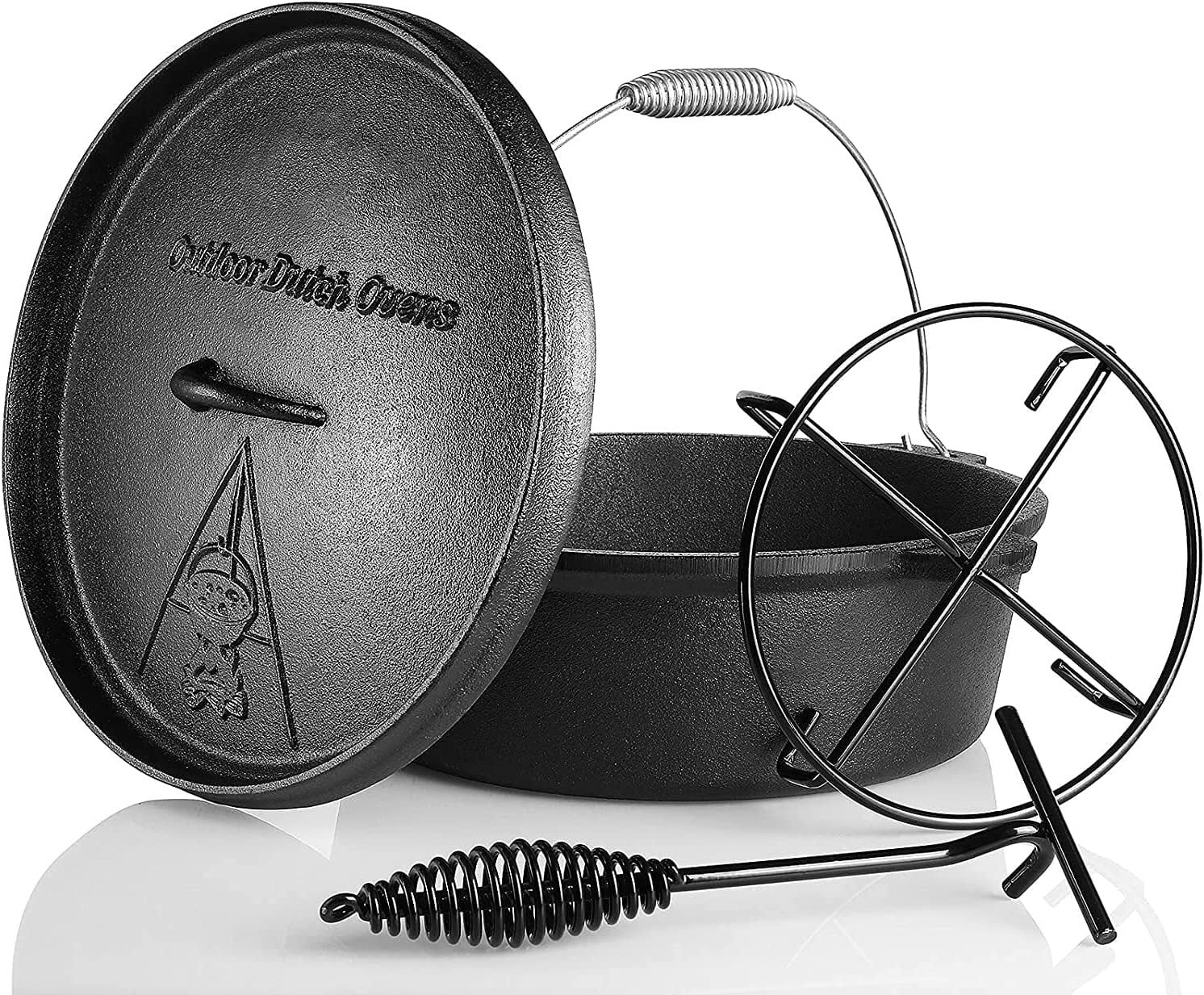 Dutch Oven, 4.2 Quart Cast Iron Dutch Oven, PreSeasoned Cast Iron