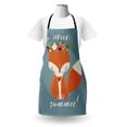 thumbnail image 3 of Hello Apron, Greetings to the Coming of Summer Season Drawing Fox Flourishing Flowers, Unisex Kitchen Bib with Adjustable Neck for Cooking Gardening, Adult Size, Multicolor, by Ambesonne, 3 of 4