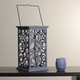thumbnail image 3 of 13" Gray Brushed Cut-Out Circle Design Pillar Candle Holder, 3 of 3