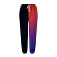 thumbnail image 4 of Baberdicy Sweatpants Women Fashion Women's Loose Breathable Color Blocking Gradient Casual Pants Side Pockets Leg Opening Drawstring Seasonal Casual Pants Sweatpants B-Black, 4 of 4