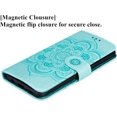 thumbnail image 5 of Mandala Case for Samsung Galaxy S9 Plus, Premium Leather Flip Wallet Card Slots Magnetic Stand Protective Cover Ultra Slim Case with Lanyard, Embossed Flip Cover-Green, 5 of 14