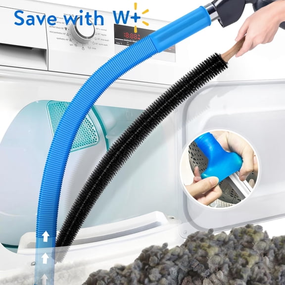 Yileqi 2 Pieces Dryer Vent Cleaner Kit Compatible with Most Vacuum Cleaner, Dryer Lint Brush and Vacuum Hose Attachment with Universal Connector, Quickly Lint Remover