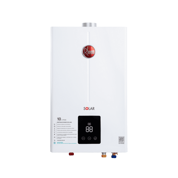 Calentador de agua Rheem instantáneo 10 Litros por Min a gas LP 2 Servicios 1er Mantenimiento incluido blanco