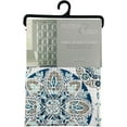 thumbnail image 3 of Serafina Home Contemporary Blue White Fabric Shower Curtain: Geometric Medallion Design, 3 of 3