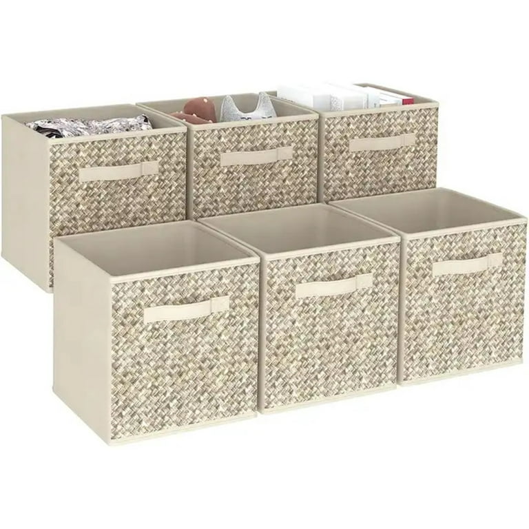 StorageWorks Fabric Storage Bins with Lids and Rope Handles